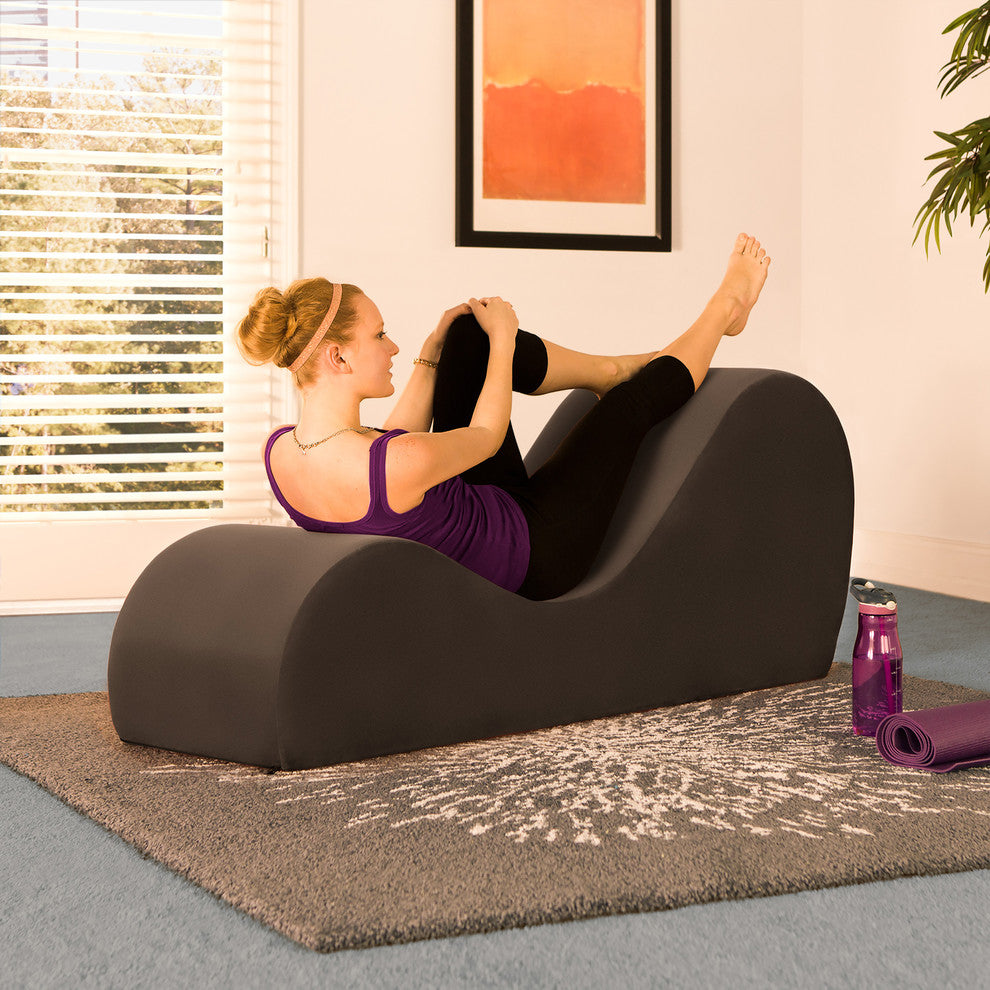 Avana Chaise Lounge Yoga Chair, Brown