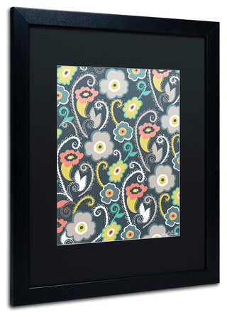 Elizabeth Caldwell 'Suzani Garden' Art, Black Frame, Black Mat, 16x20