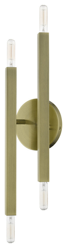 Livex Lighting Monaco 4-Light Antique Brass Sconce