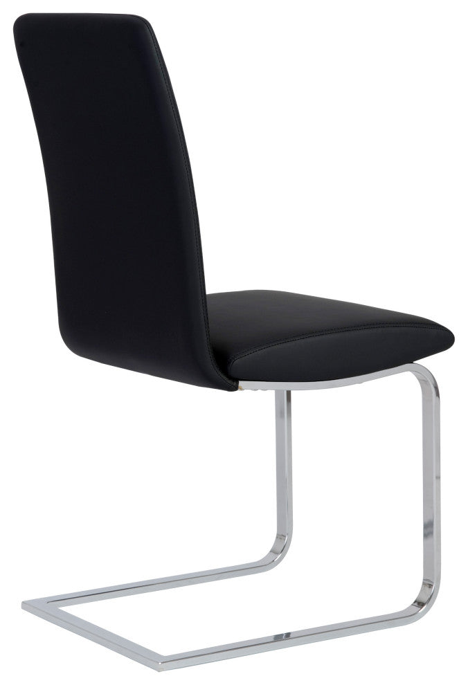 Cinzia Side Chair, Black/Chrome
