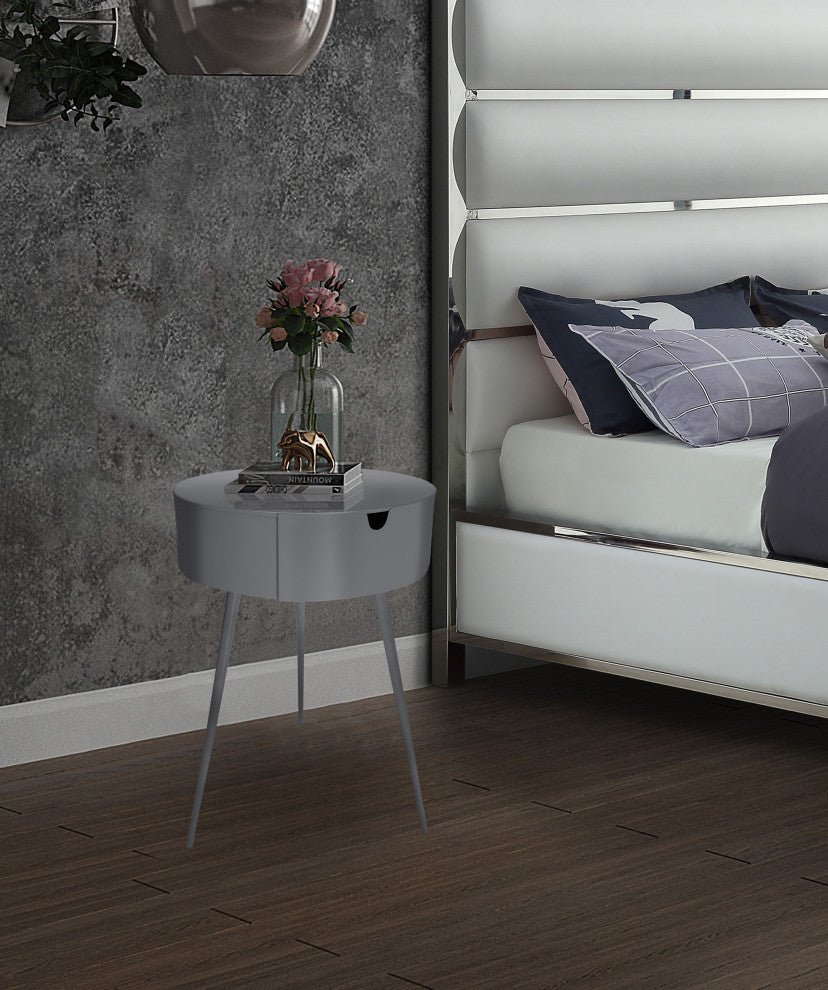 Bali Metal Side Table/Nightstand, Gray