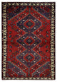 Red New Bohemian Persian Malayer Pure Wool Hand Knotted Rug 3'5" x 5'