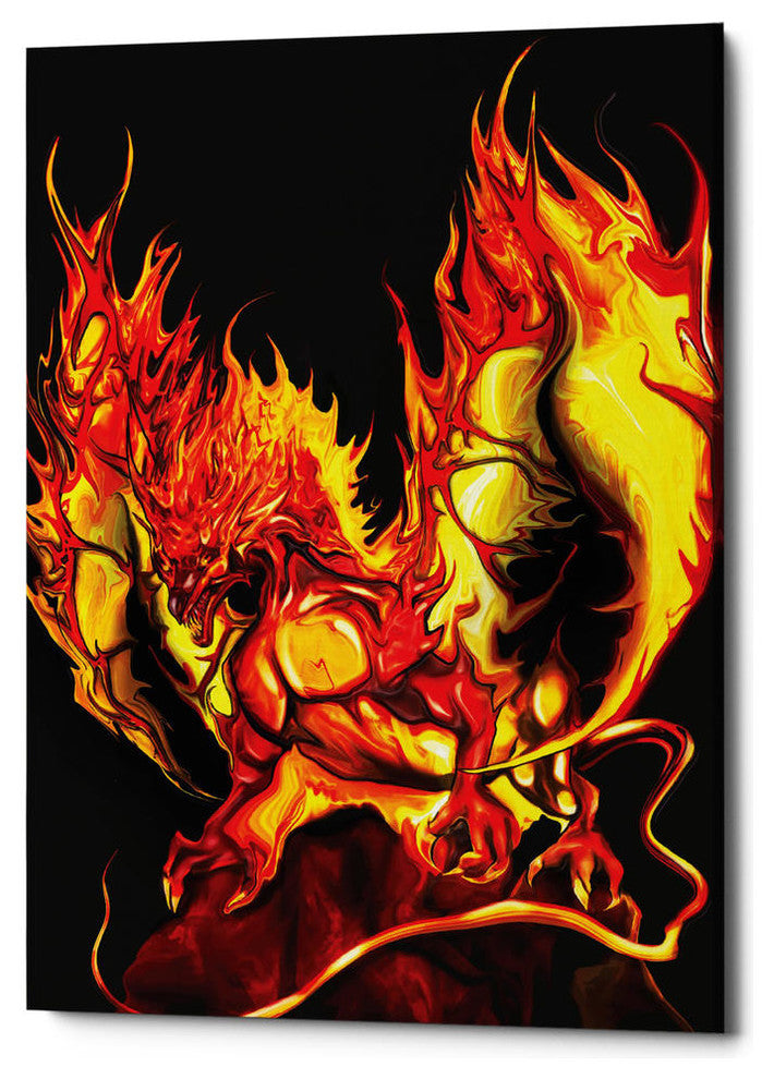Epic Graffiti "Dragon Fire" by Michael Stewart Giclee Canvas Wall Art, 18"x26"