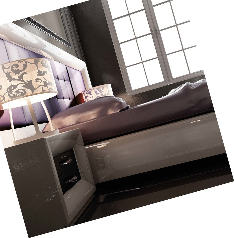 Md Sophie 39 Special Headboard Bedroom Set, Glossy White, King