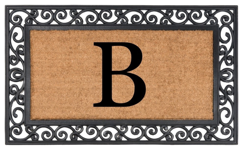 Classic Monogrammed Rubber Welcome Mat, B