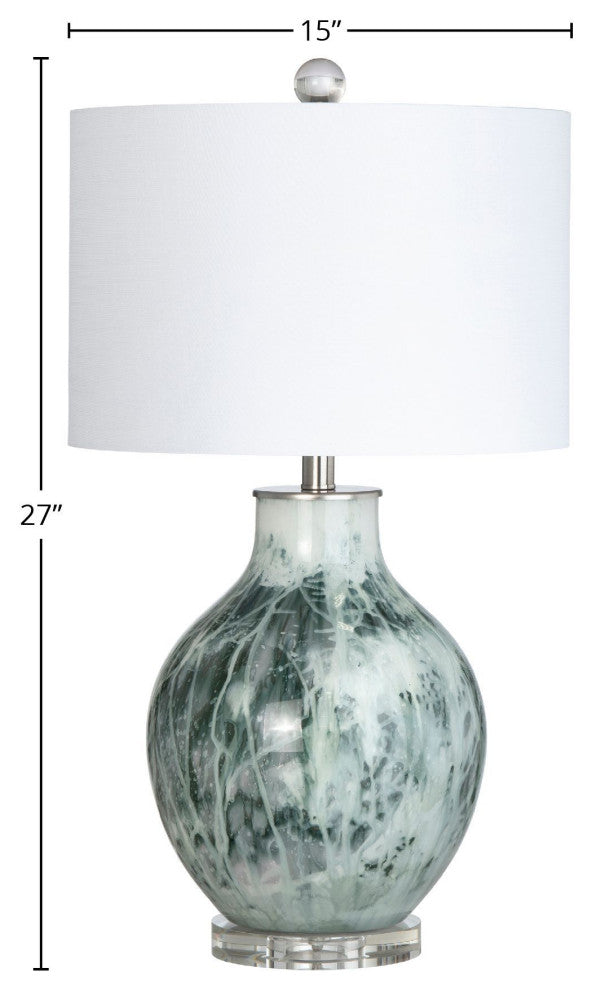Gwin 27" Glass Table Lamp With Linen Shade