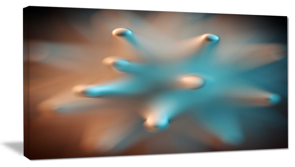 Blue Macro Prickly Texture, Abstract Canvas Wall Art, 40x20