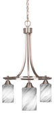 Paramount Downlight 3-Light Chandelier, Brushed Nickel, 4" Onyx Swirl Glass