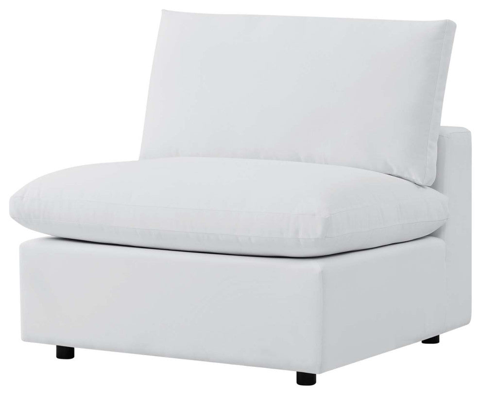 Modular Lounge Sectional Deep Sofa Chair Set, Sunbrella, White, Modern, Outdoor
