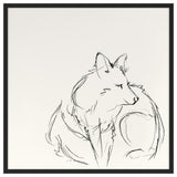 Fox Sketch 1 Fine Art Print, Black, 20"x20"
