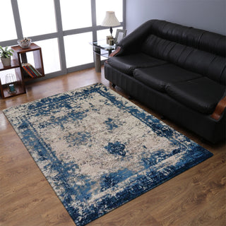 MACHINE MADE HEATSET POLYPROPYLENE AREA RUGS -Beige Blue Color,Oriental Design