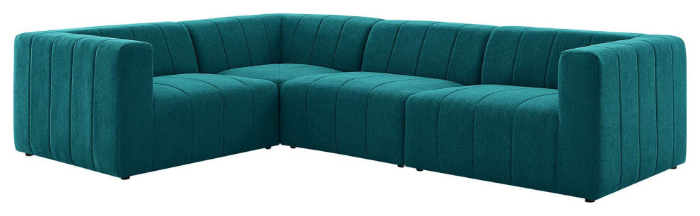 Sectional Sofa Set, Fabric, Teal Blue, Modern, Living Lounge Hotel Hospitality