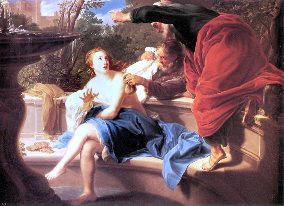 Pompeo Girolamo Batoni Susanna and the Elders, 18"x27" Gallery Wrapped Canvas