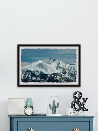 "Snow-Capped Mountains" Framed Painting Print, 12x8