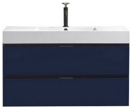 Bliss 40" Wall Mount Bathroom Vanity, Blue