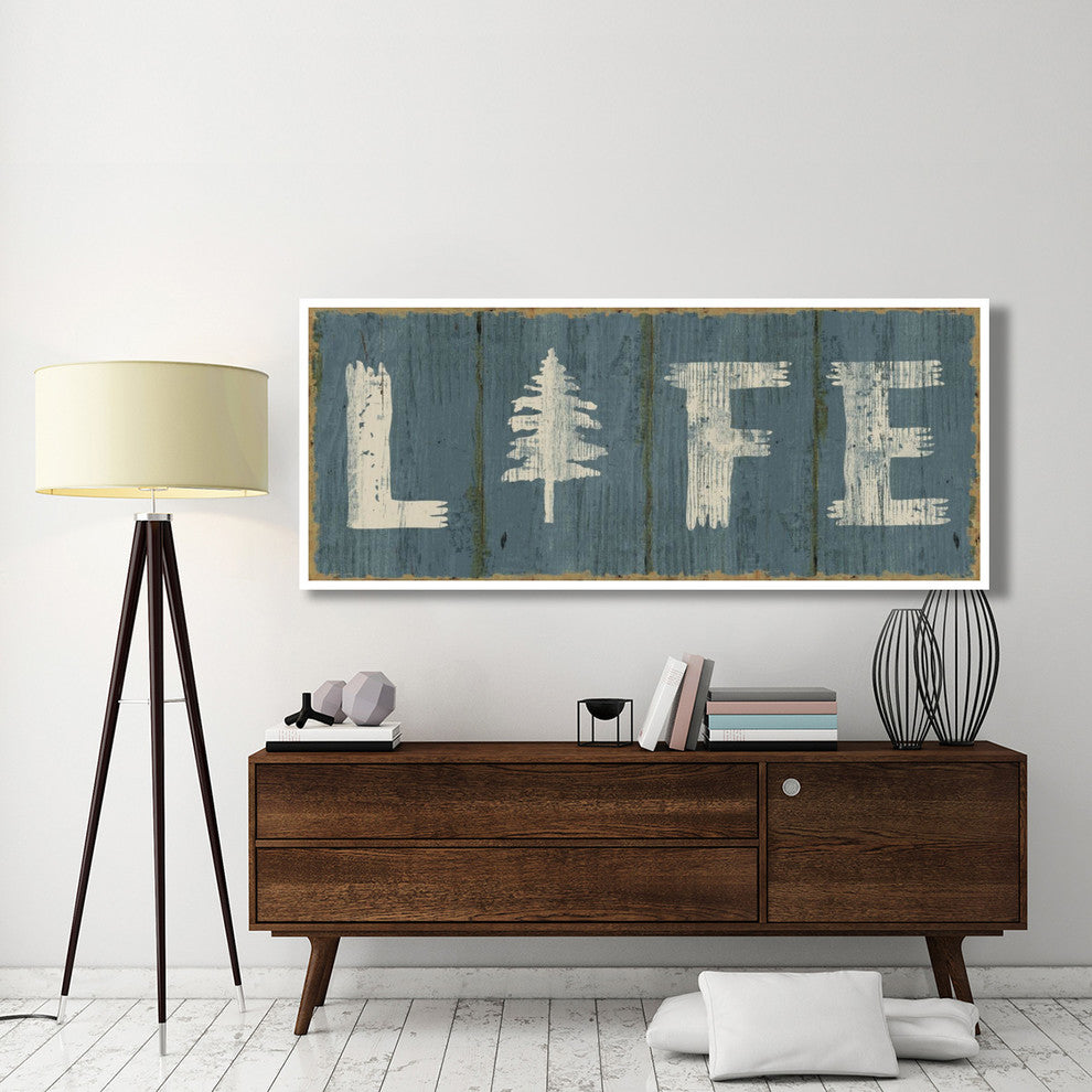 "Lake Lodge VI Blue" Digital Paper Print by Sue Schlabach, 77"x32"