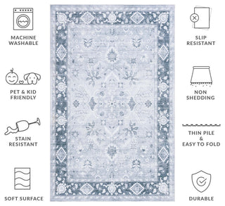 Safavieh Arizona Machine-Washable Collection ARZ118 Rug, Light Grey/Grey Green, 8'x10'