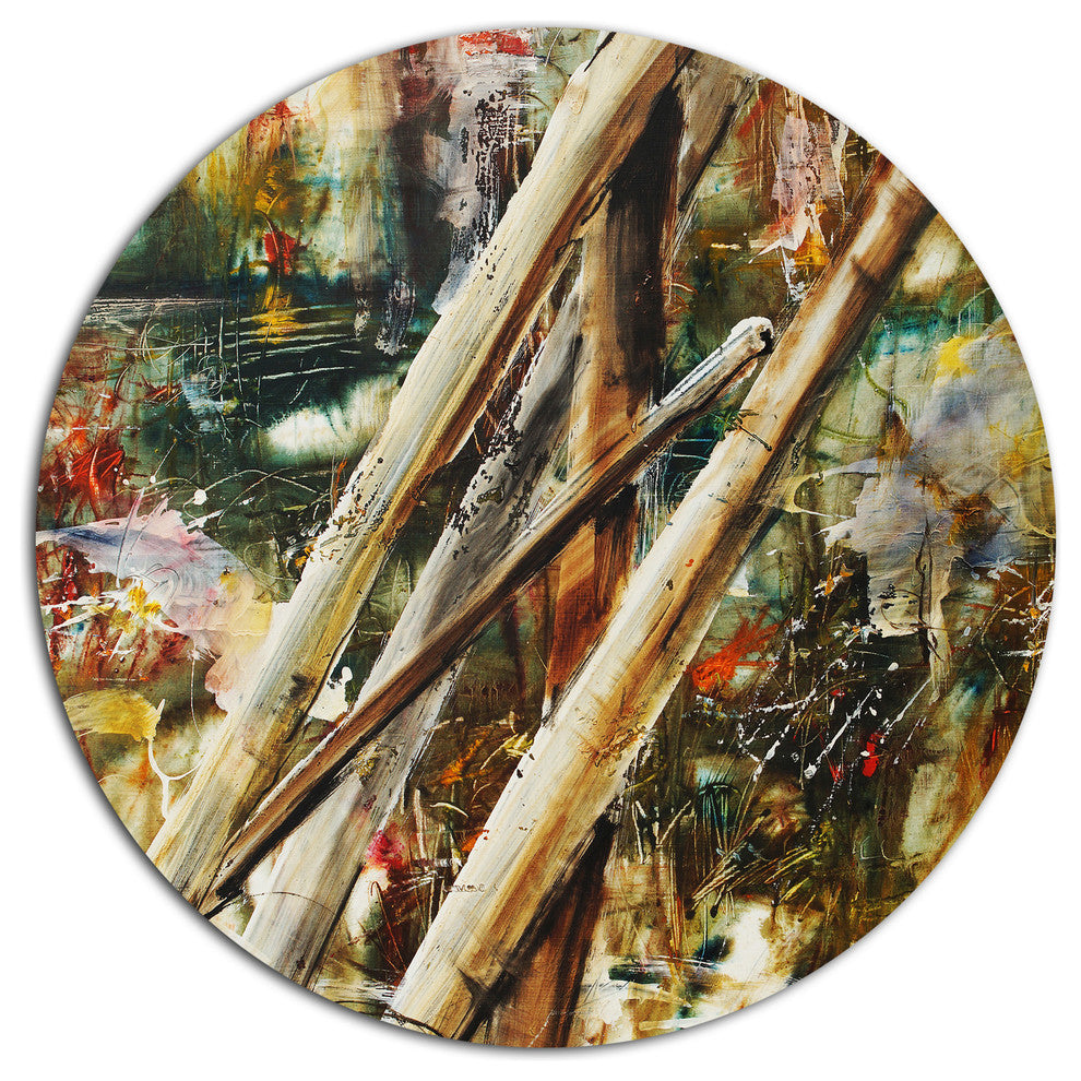 Tools And Abstract Pattern, Abstract Disc Metal Wall Art, 23"