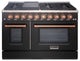 48" Slide-in Freestanding Gas Range & 6.7 Cu. Ft. Oven,8 Burners. Matte Black, Matte Black & Copper, 48"