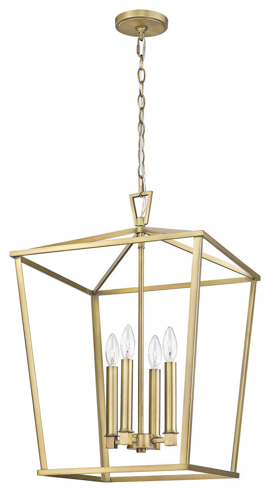 4-Light Open Geometric Lantern Chandelier