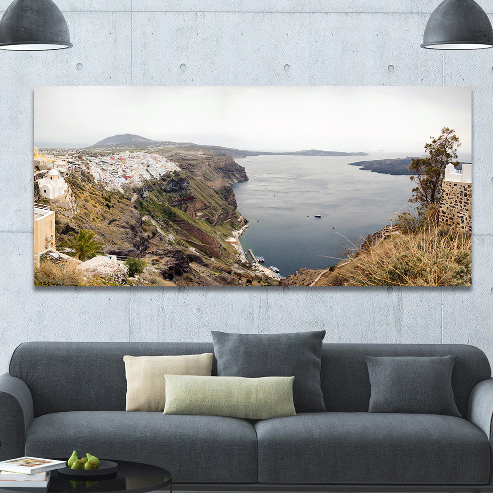 Beautiful View of Santorini Island, Large landscape Canvas Art Print, 60"x28"