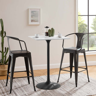 Lippa 28" Square Wood Top Bar Table