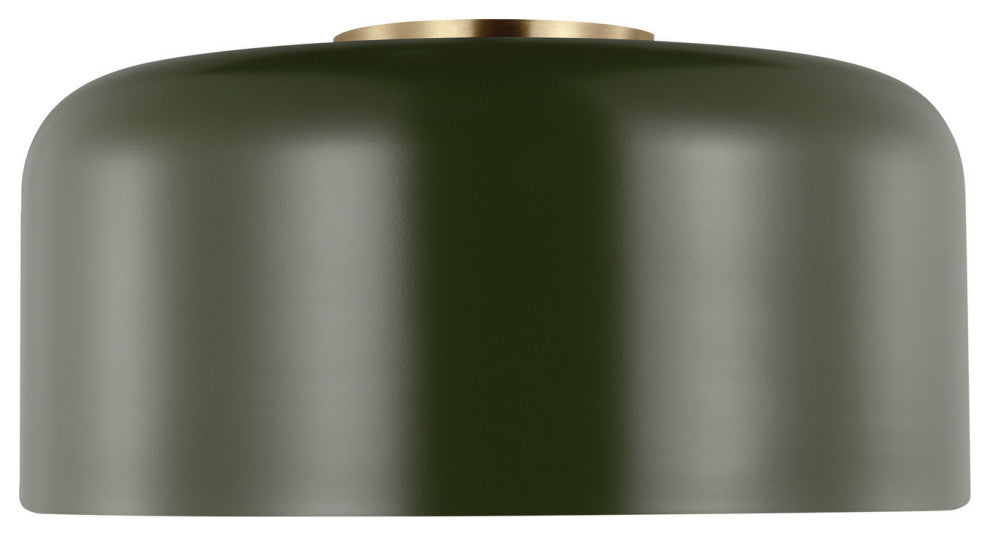 Visual Comfort Studio Malone One Light Flush Mount, Olive