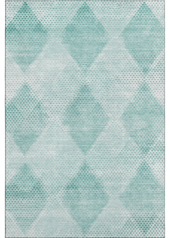 Premium Machine Washable Mayfield AMF539 Teal 9' x 12' Rug