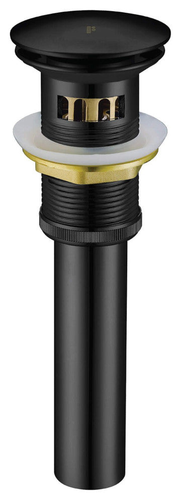 Fine Fixtures Modern Single Hole Bathroom Sink Faucet with Pop-up Drain, Black