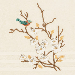 Linum Home Textiles Spring Time Embellished, Cream, Bath Towel, Single