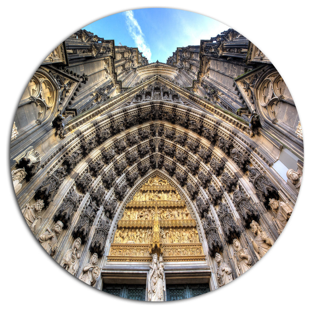 Facade Of The Dom Church In City, Cityscape Art Round Wall Art, 36"