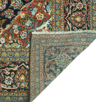 Fine Vintage Distressed Alecia Navy/Rust Rug, 7'3 x 10'4