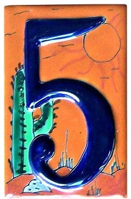 Desert Talavera Ceramic House Number Five