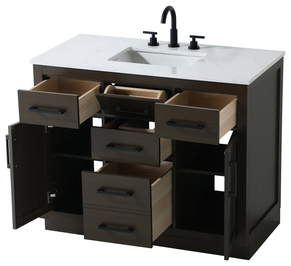Home Living 42" Single Bathroom Vanity, Mocha Brown