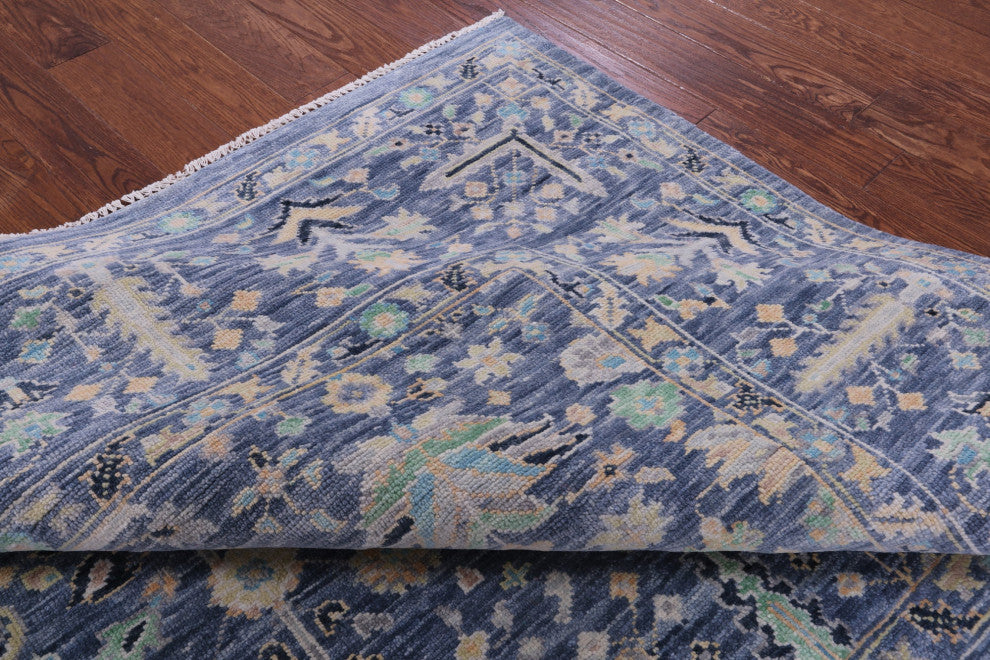 8' Square Handmade Turkish Oushak Wool Rug - Q15596