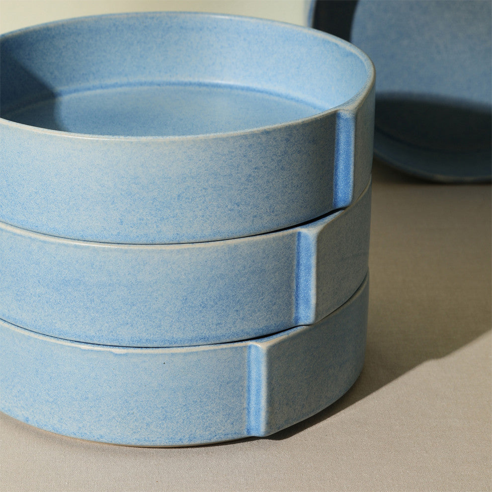 Stone Lain Bao Stoneware Pasta Bowl Set of 4, Blue