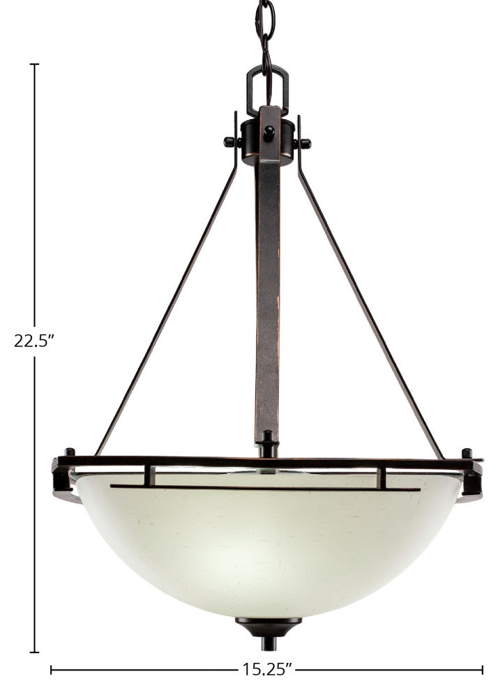Uptowne Pendant, Dark Granite/White Muslin