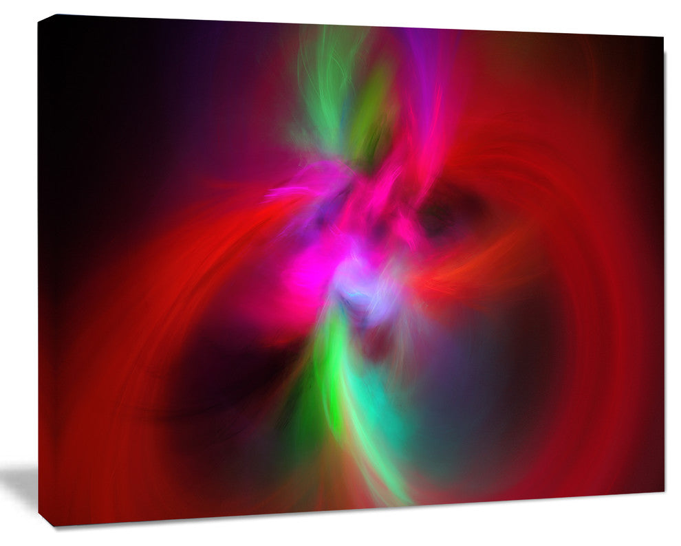 Red Spiral Kaleidoscope, Oversized Abstract Canvas Art Print, 60x40
