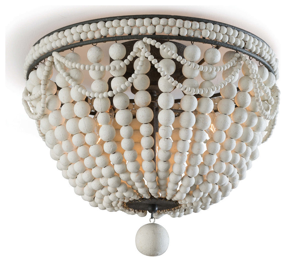 Malibu Flush Mount, Weathered White