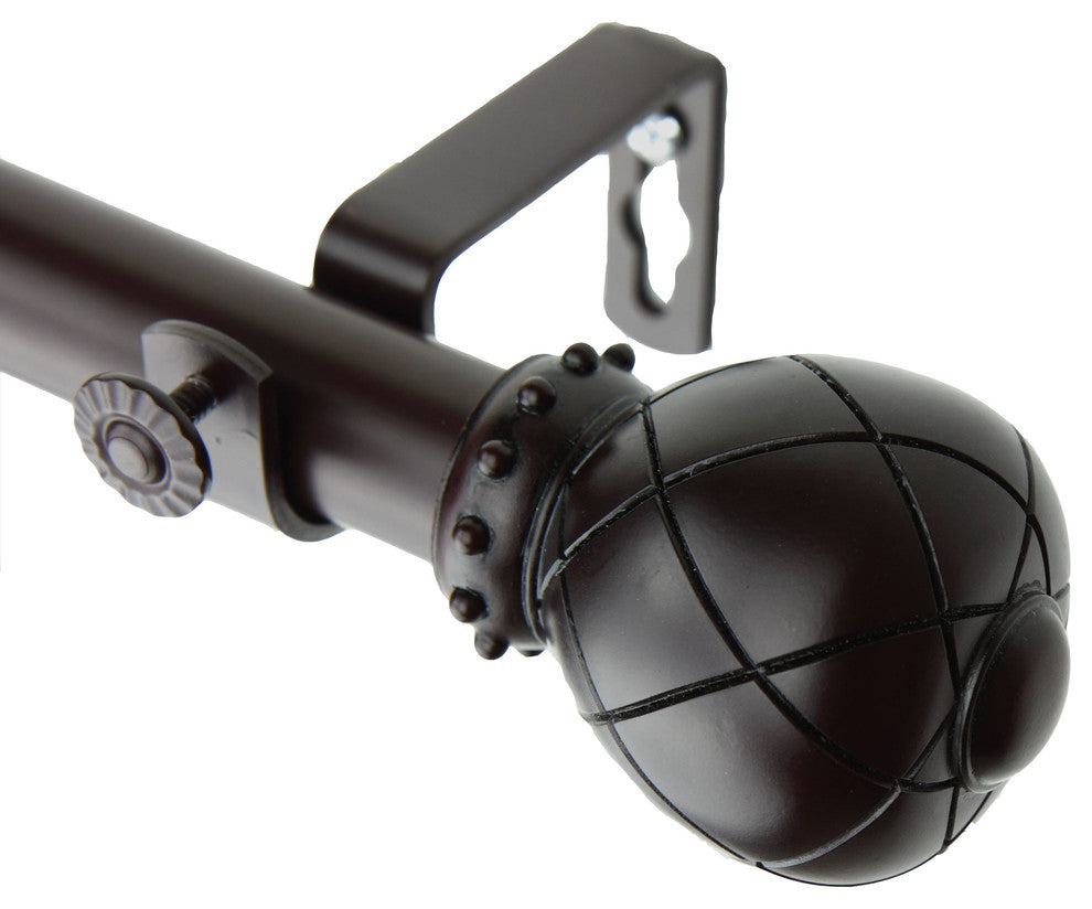 Supreme Curtain Rod, Mahogany, 66-120"