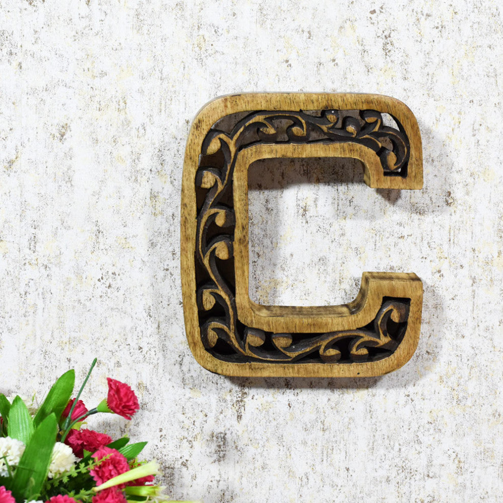 Handmade Eco-Friendly Wall Decor Alphabet Letter Block, 1.3x7.8x6.6