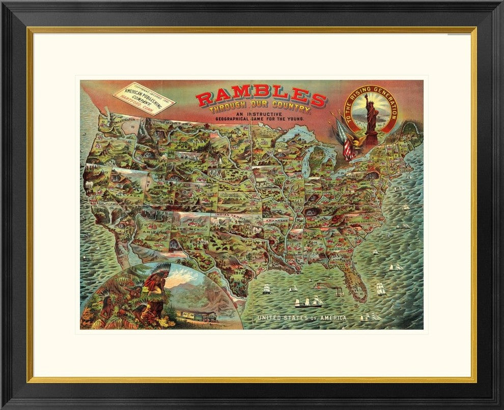 "Rambles Through Our Country, 1886" Framed Digital Print by Unknown, 32x26"