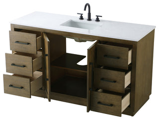 Home Living 60" Single Bathroom Vanity, Hazel Oak