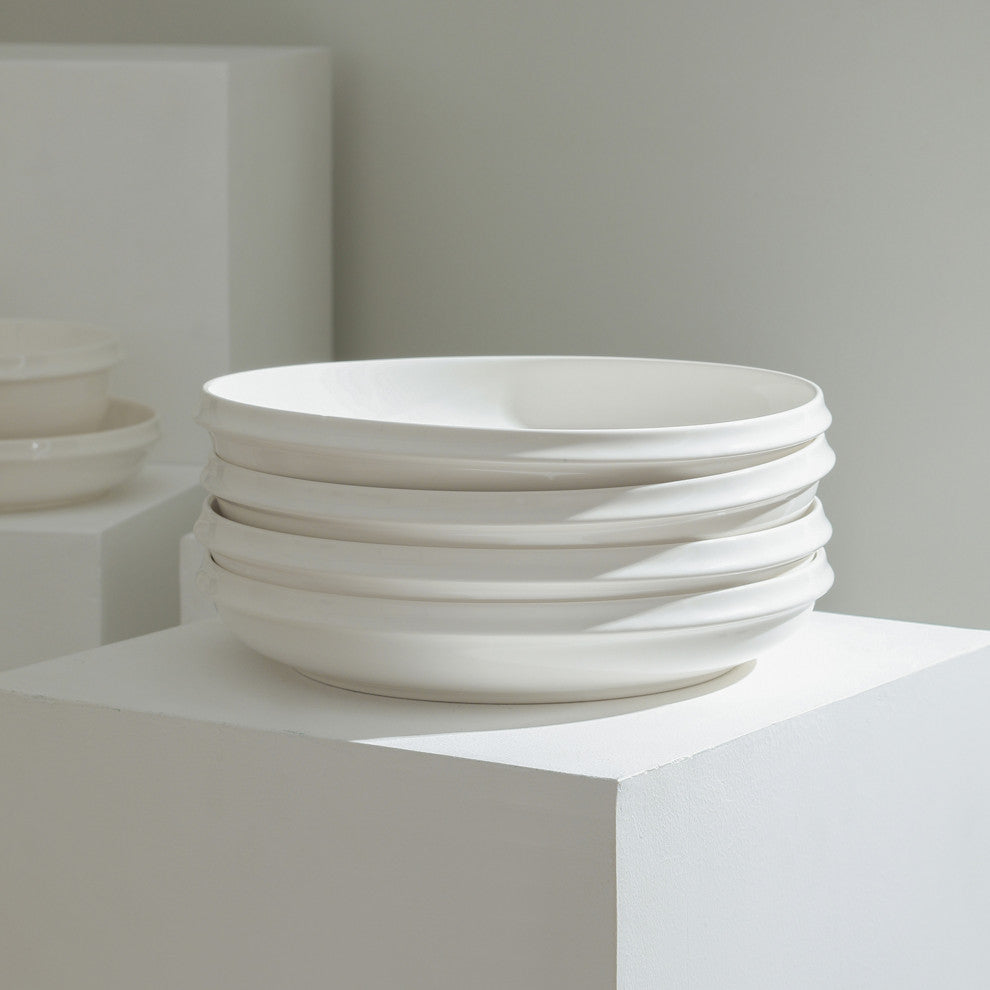 Stone Lain Verso Porcelain Dinner Plate Set of 4, White