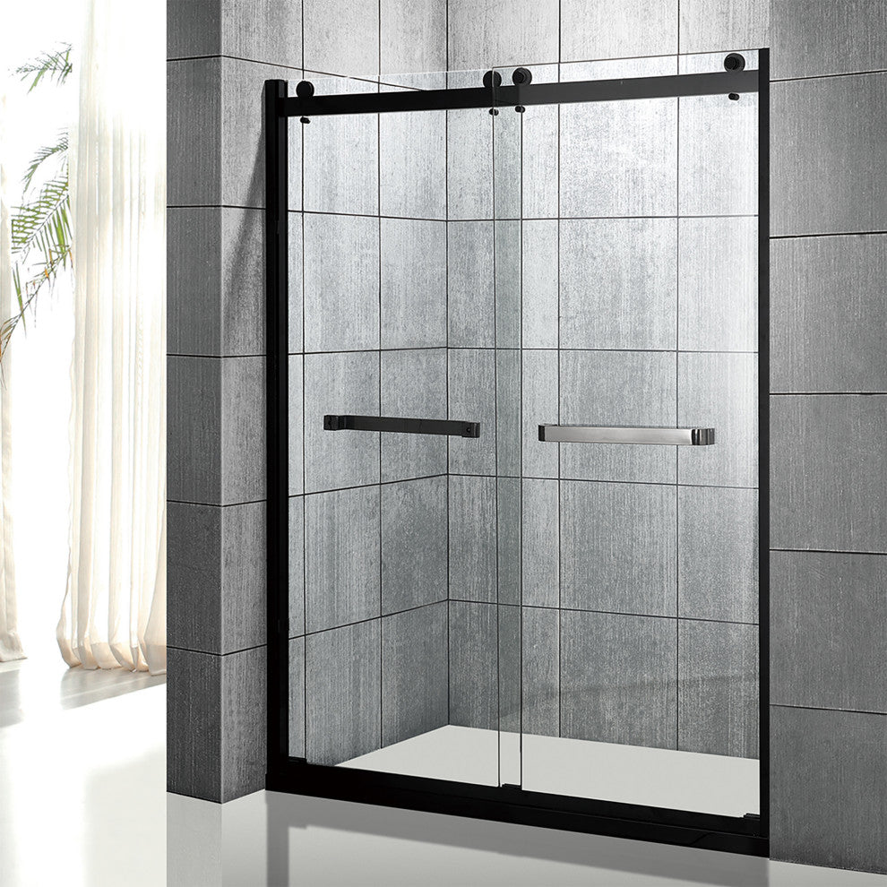 60" W x 76" H Frameless Double Sliding Shower Doors