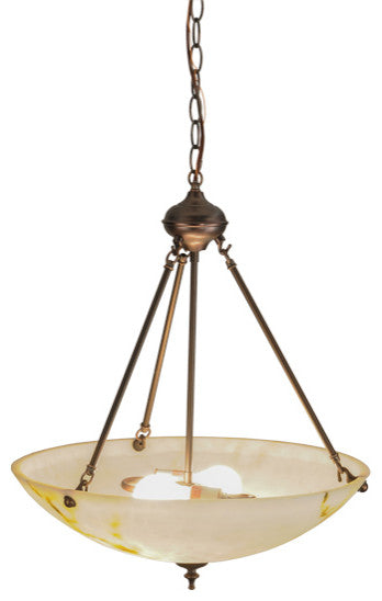 Meyda Lighting 149071 20"W Corinth White Marble Inverted Pendant