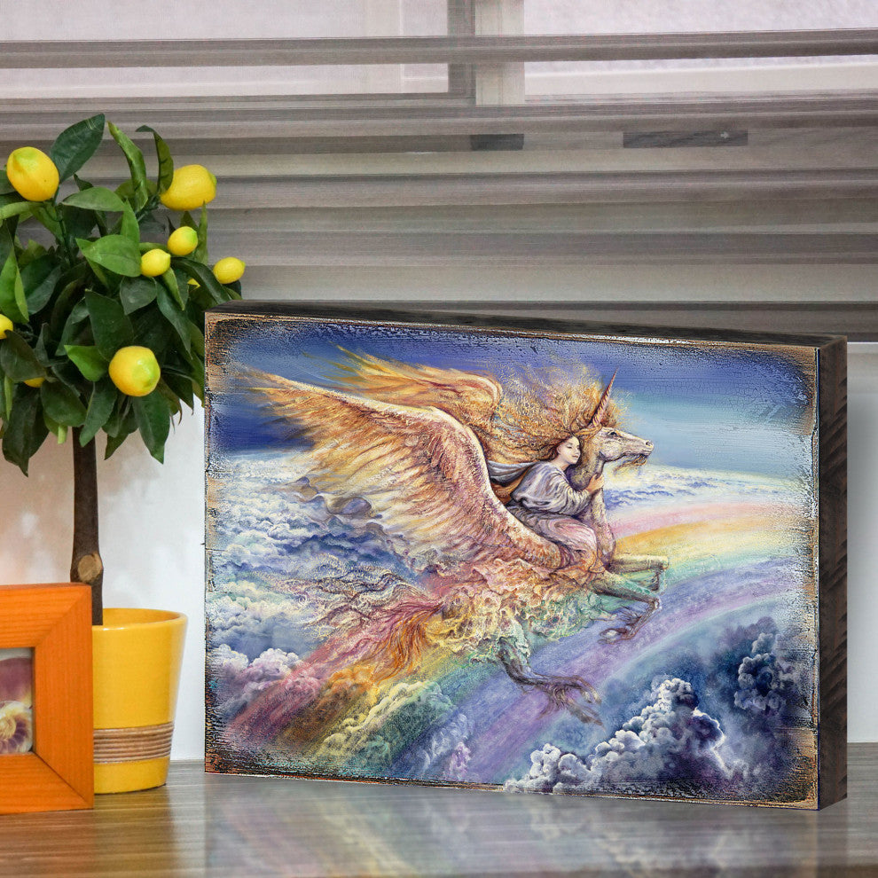 Flight to Aquarius Wall and Table Top Wooden Decor, 18x12