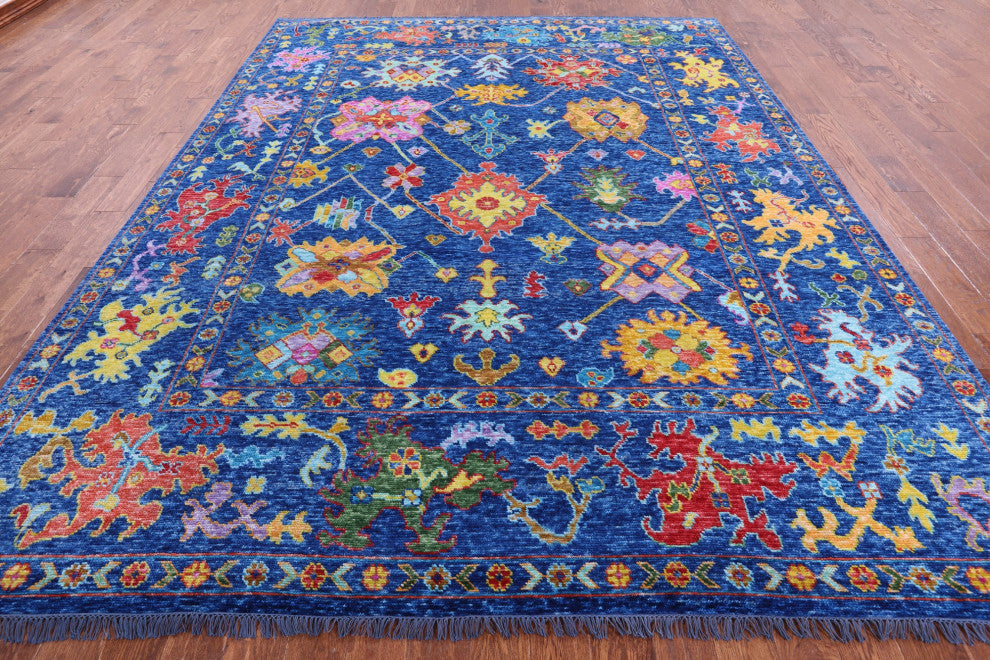 9' 3" X 11' 11" Turkish Oushak Hand-Knotted Wool Rug - Q14821