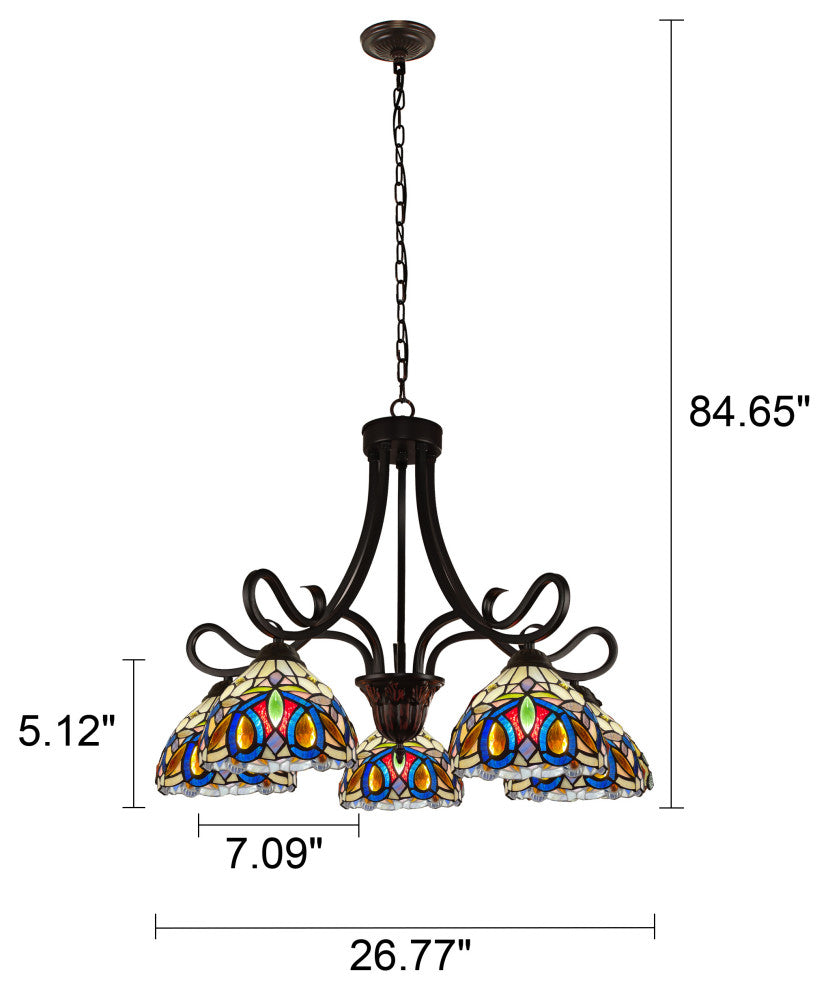 Serenity Victorian-Style 5 Light Large Chandelier 27" Wide