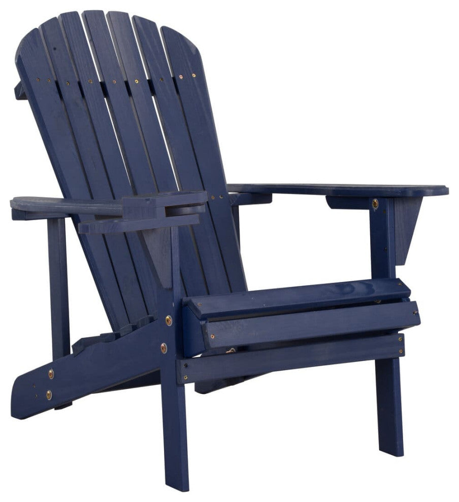 Earth Collection Adirondack Chair With phone and cup holder, Navy Blue, One Chai